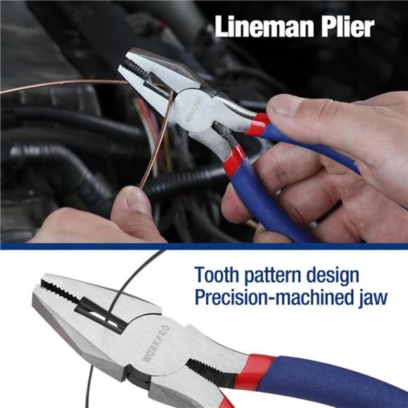 Workpro Pliers Set with Groove Joint, Long Nose, Slip Joint - Picture 5 of 8